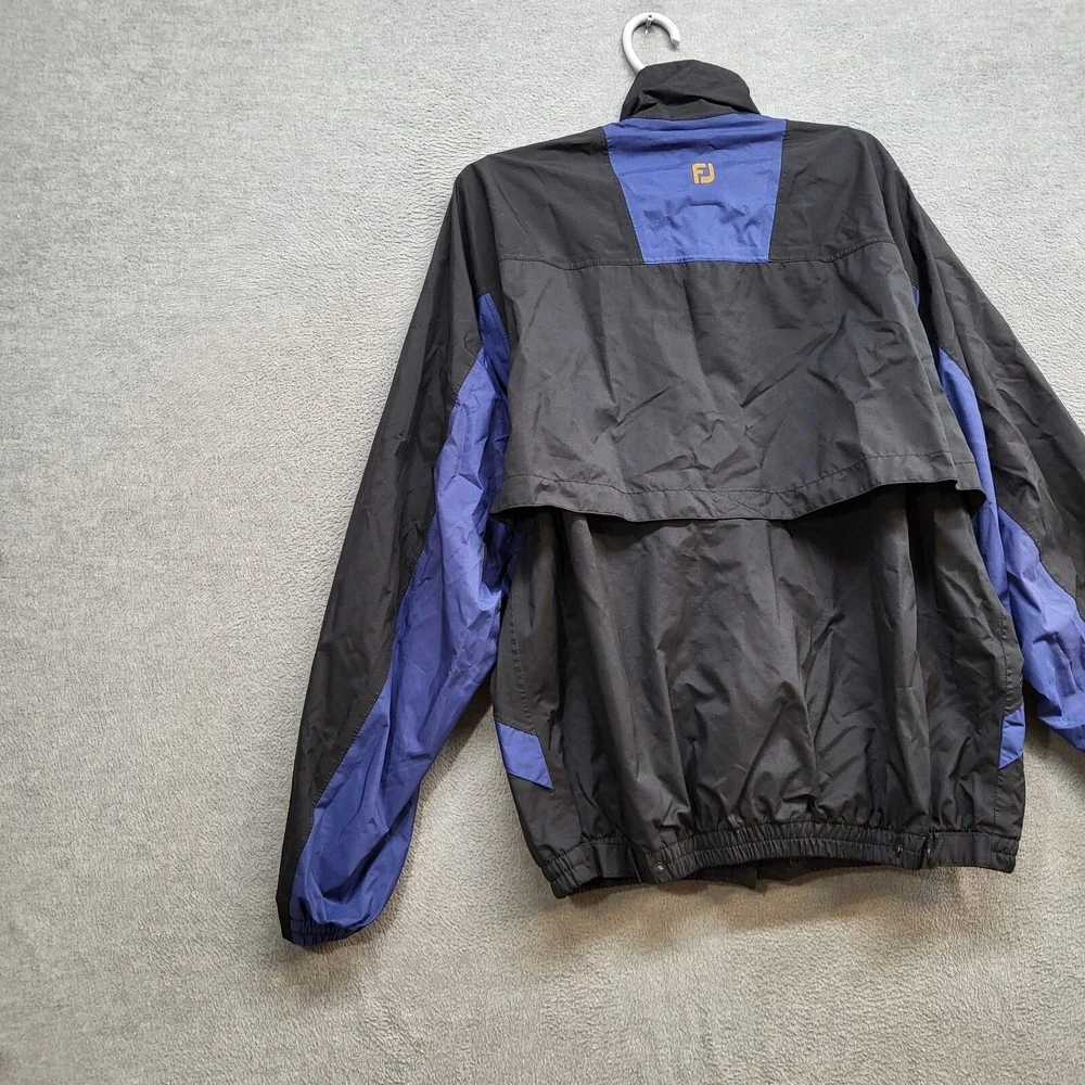 VINTAGE FootJoy Men Jacket‎ Medium Black DryJoys Windbreaker Full Zip